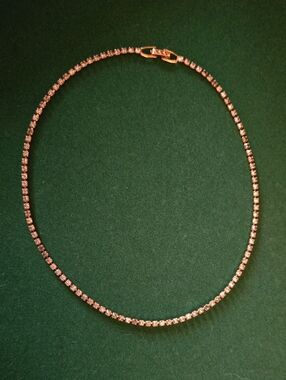 Gold Crystal Tennis Necklace - Women Jewelry